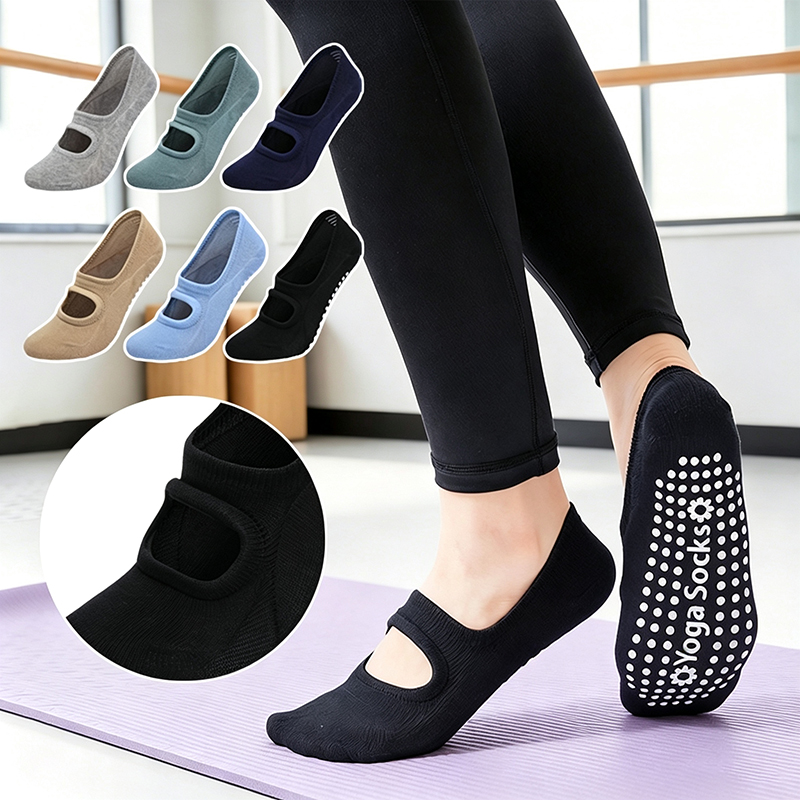 Pilates Yoga Workout - جوارب يوغا نسائية مضادة للانزلاق بدون