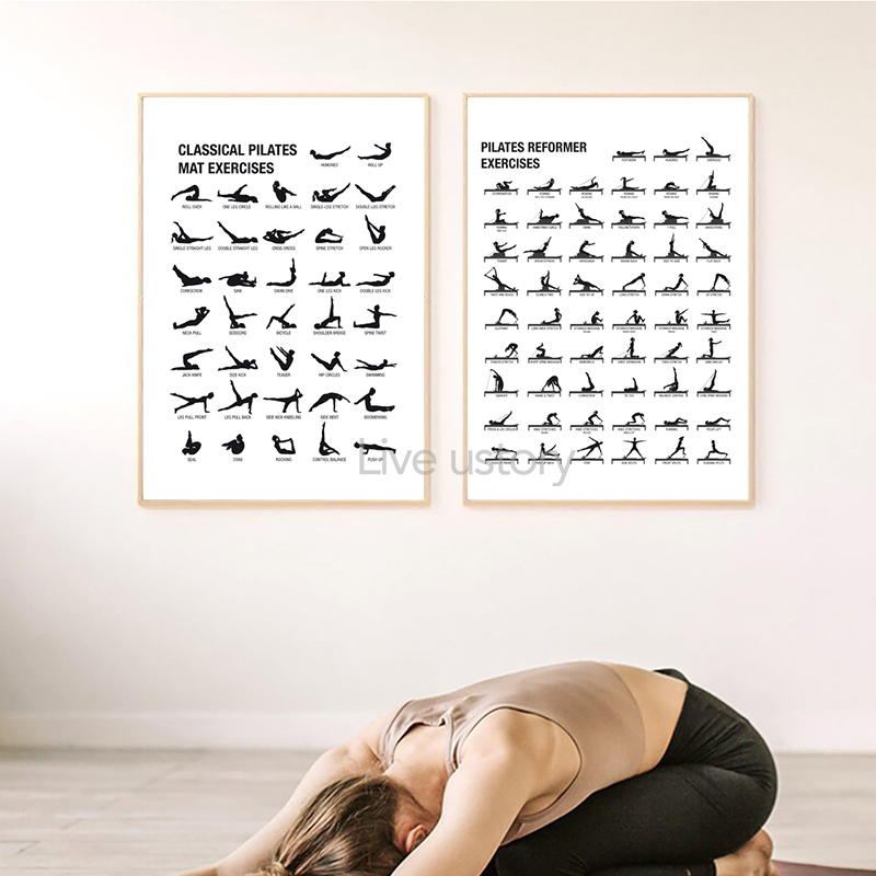 ملصق لوحة تدريبات البيلاتس بدو - مراجعة Pilates Yoga Workout وسعره